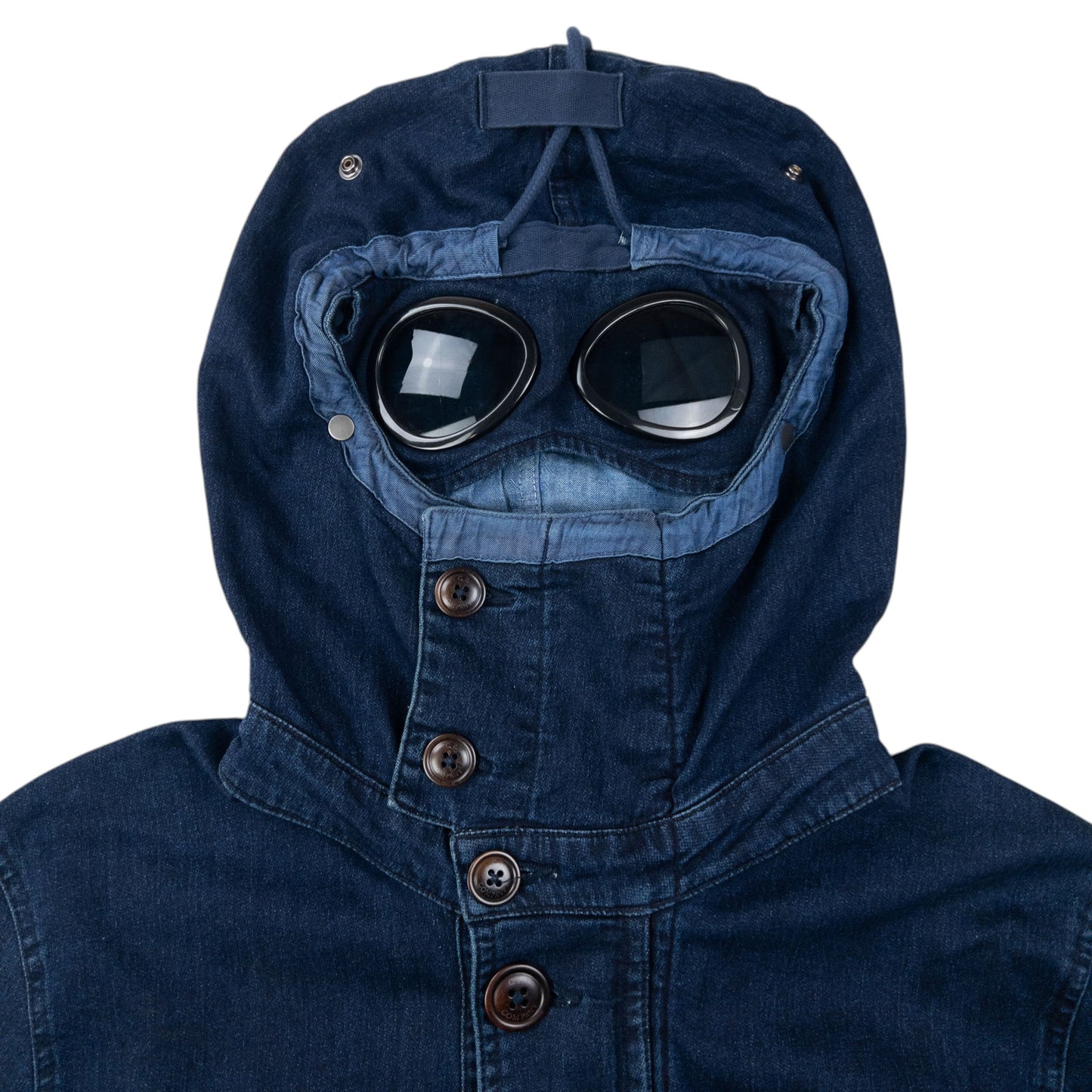 2014 CP Company Goggle Hood Future Fleece Isko Denim Jacket Size M
