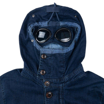 2014 CP Company Goggle Hood Future Fleece Isko Denim Jacket Size M