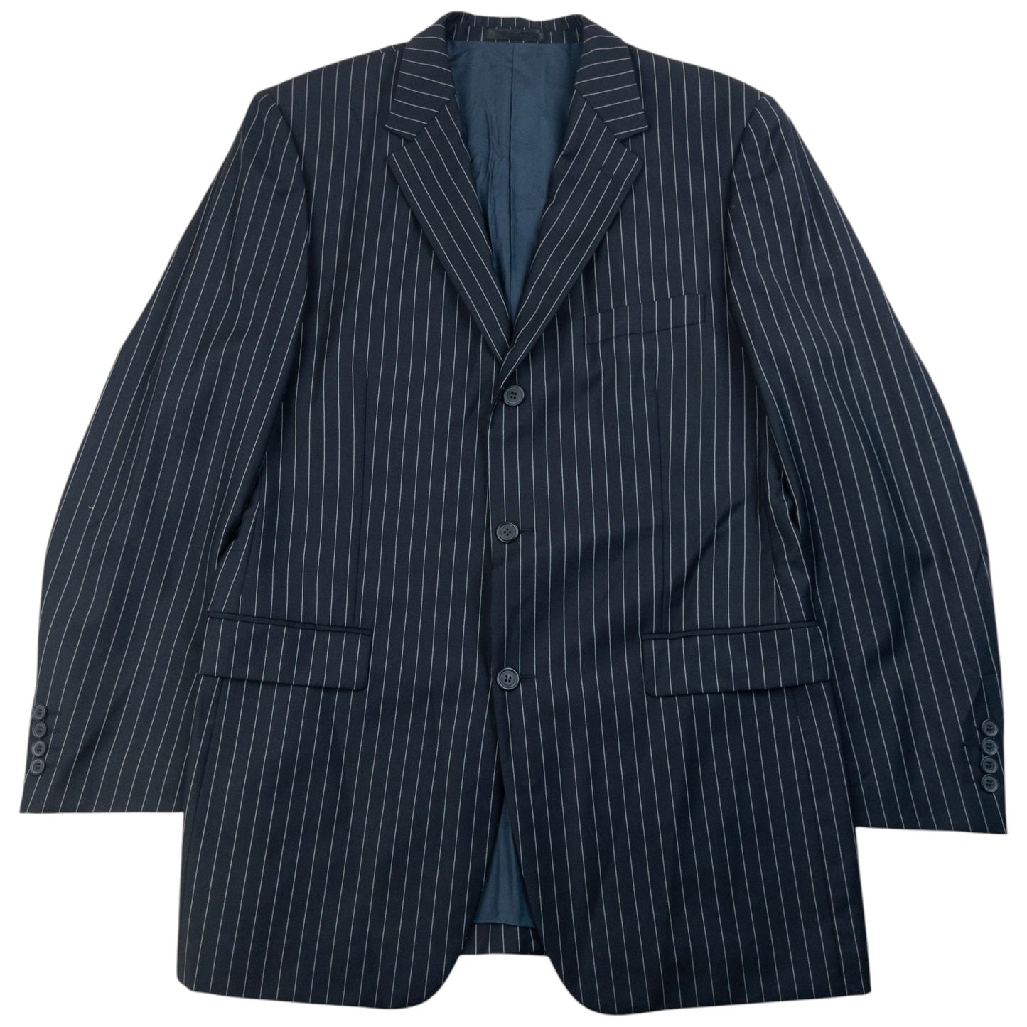 Vintage 90s YSL Yves Saint Laurent Pinstripe Jacket & Trousers Suit Set Size L