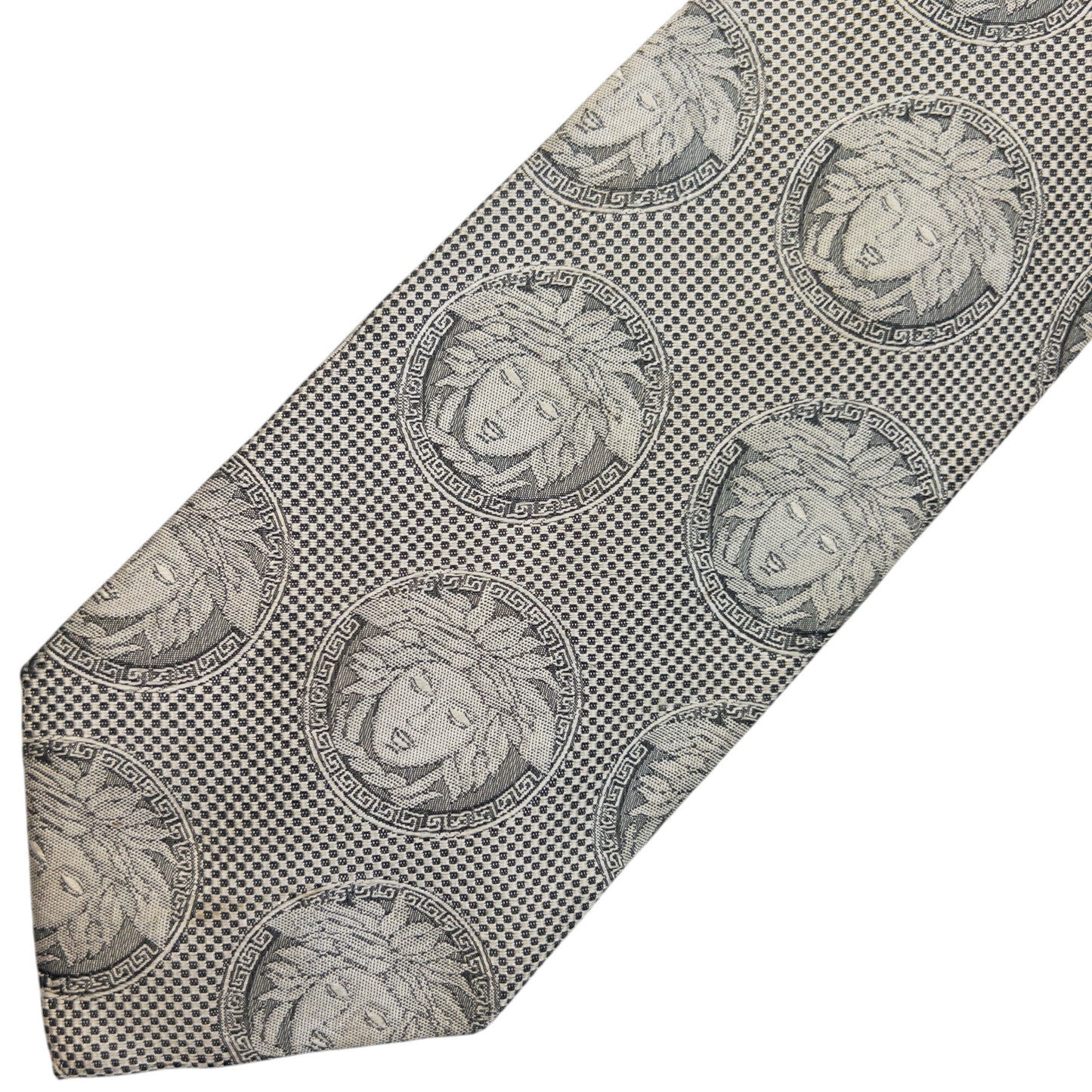Vintage 90s Gianni Versace Monogram Medusa Silk Tie
