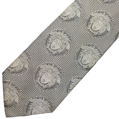 Vintage 90s Gianni Versace Monogram Medusa Silk Tie