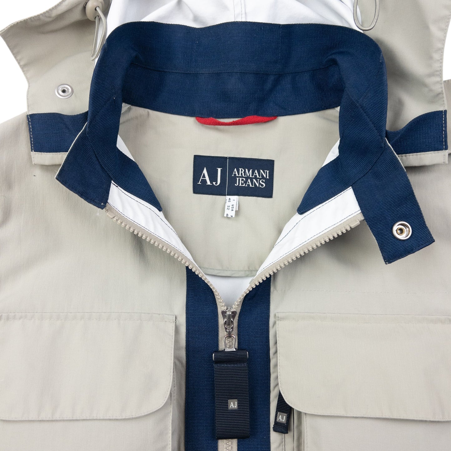 Vintage 2000s Armani Jeans Zip Off Sleeve Jacket Size M