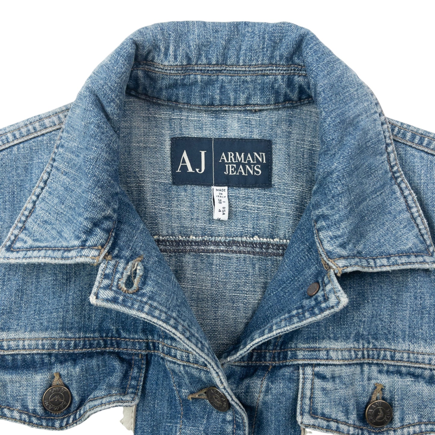 Vintage 2000s Armani Jeans Button Up Denim Jacket Womens Size M