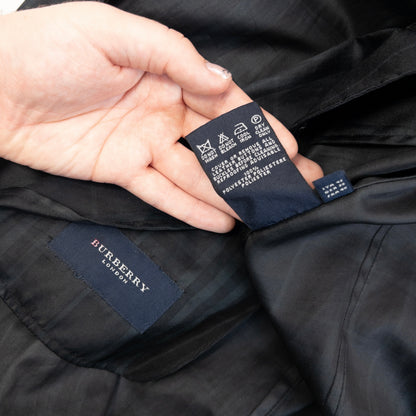 Vintage 2000s Burberry Nova Check Lightweight Rain Jacket in black, photo 6