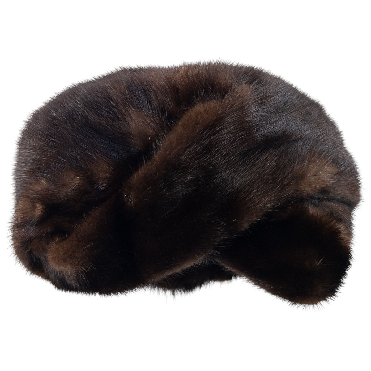Vintage 90s Dior Fur Hat in brown, twist front detail