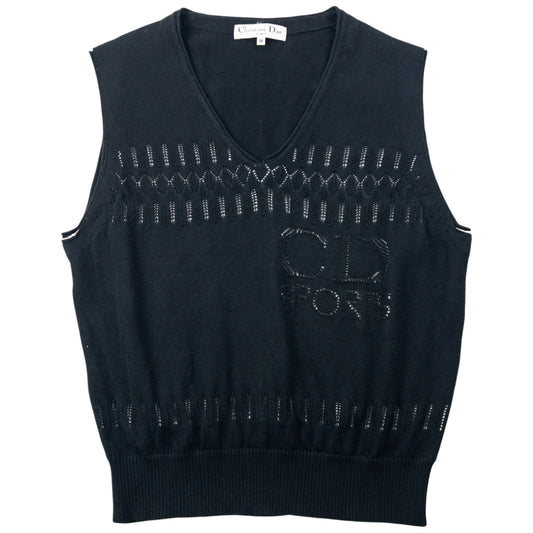 Vintage 90s Dior Sports Sweater Vest Womens Size M