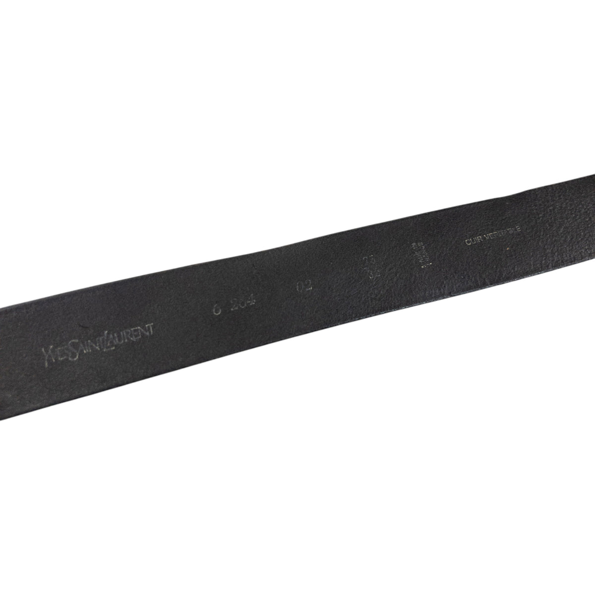Vintage 2000s YSL Yves Saint Laurent Charm Leather Belt in black, photo 7