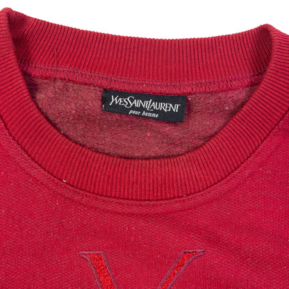 Vintage 90s YSL Yves Saint Laurent Embroidered Sweatshirt Size M