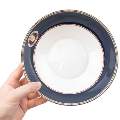 Vintage 90s Burberry Nova Check Fine Bone China Salad Bowl