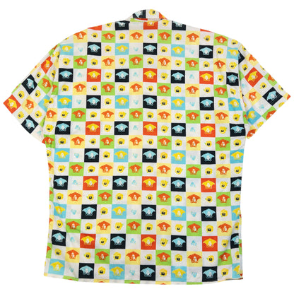 Vintage 90s Versace Jeans Couture Monogram Medusa Button Up Shirt Size L