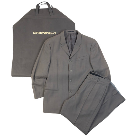 Vintage 90s Emporio Armani Jacket & Trousers Suit Set in grey