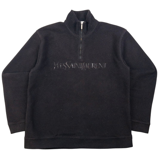 Vintage YSL Yves Saint Laurent Q Zip Fleece Sweatshirt Size M