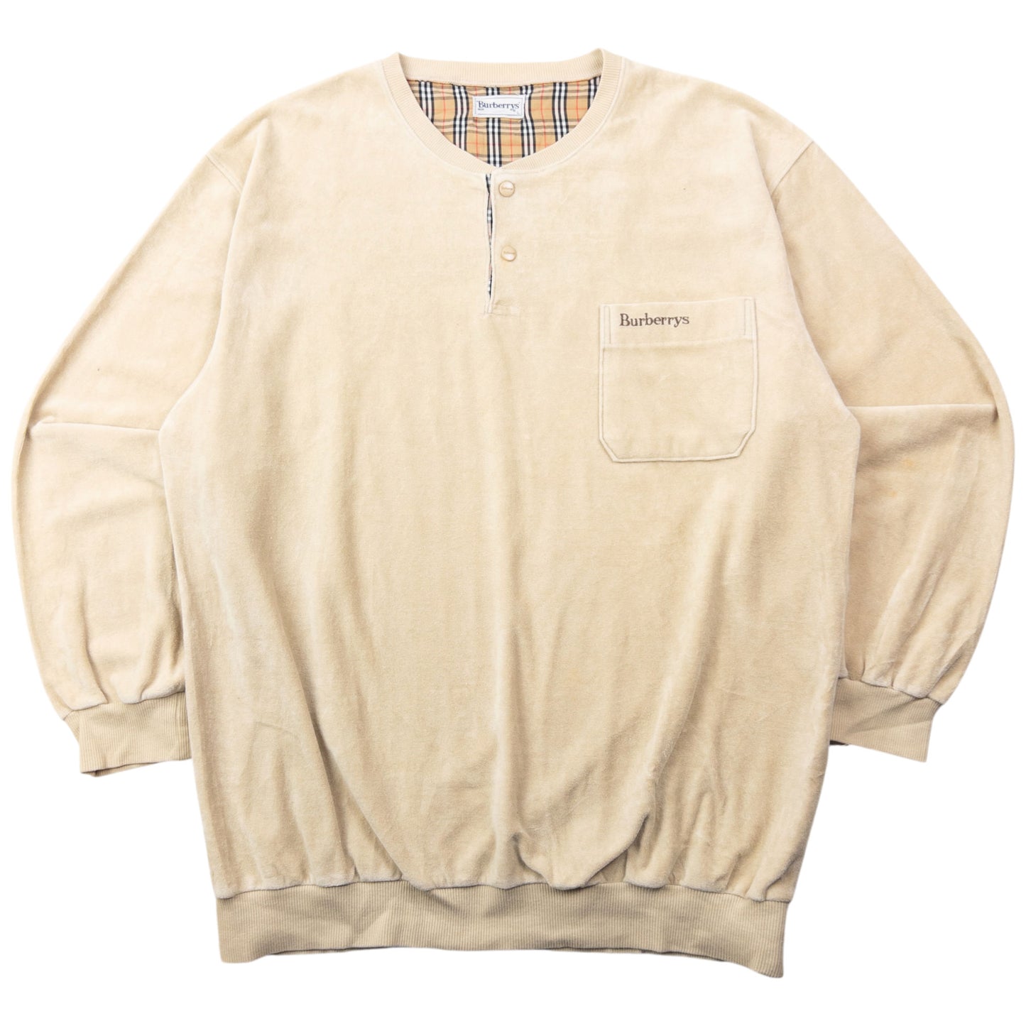 Vintage 90s Burberry Velour Jumper Size L