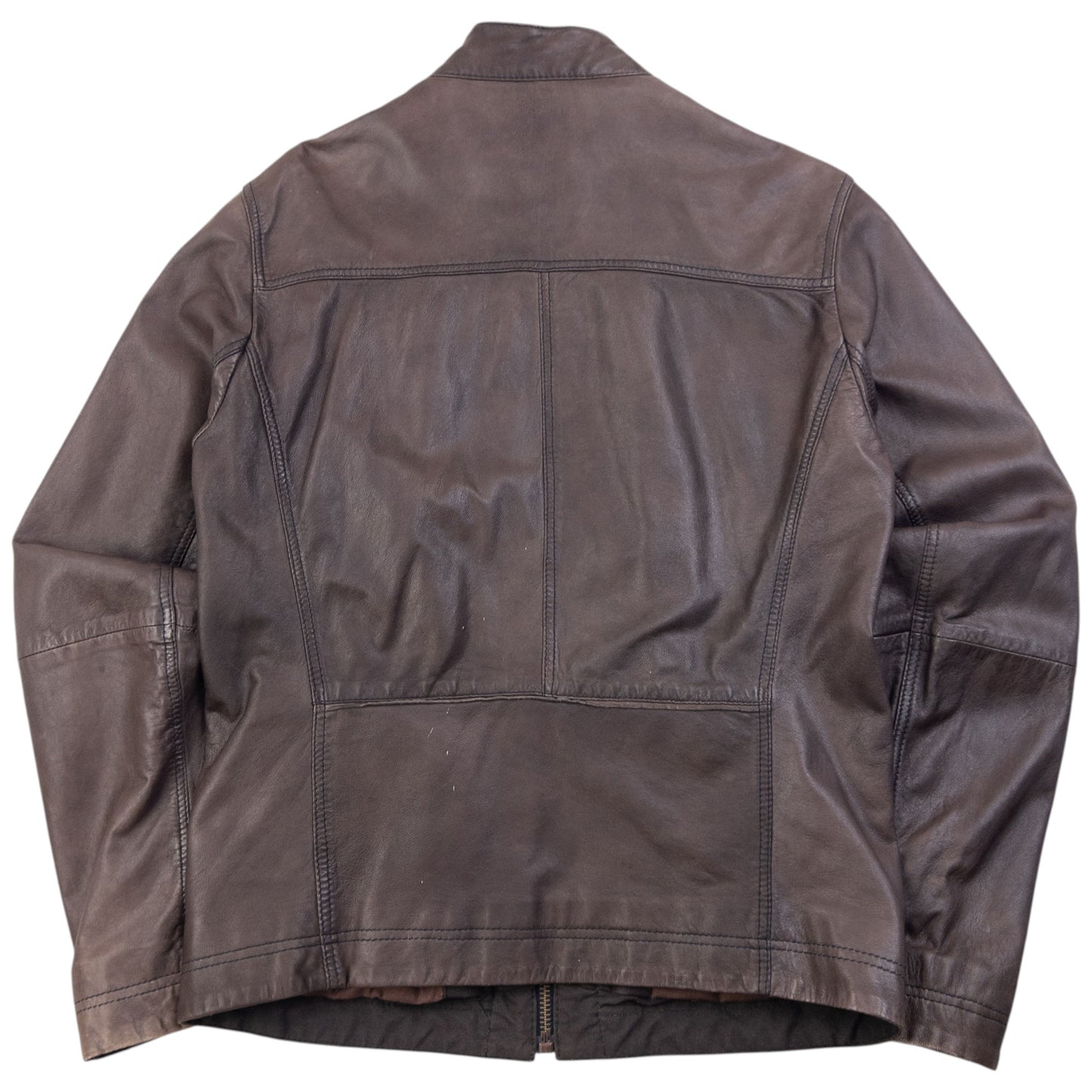 Vintage 90s Hugo Boss Zip Up Leather Jacket Size M
