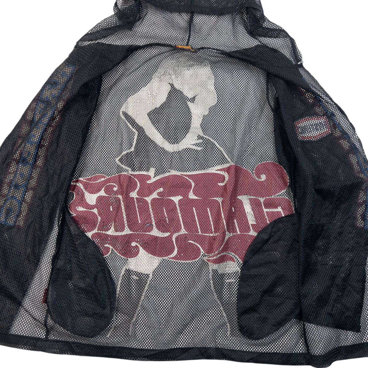 Vintage 90s Hysteric Glamour Graphic Zip Up Mesh Hoodie in black (cotton), photo 4
