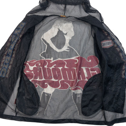 Vintage 90s Hysteric Glamour Graphic Zip Up Mesh Hoodie in black (cotton), photo 4