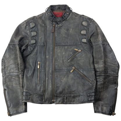 Vintage 90s Hugo Boss Zip Up Leather Jacket Size S