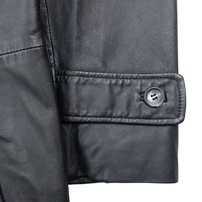 Vintage 2000s Burberry Nova Check Lined Leather Jacket Size XL