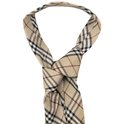 Vintage 2000s Burberry Nova Check Silk Tie