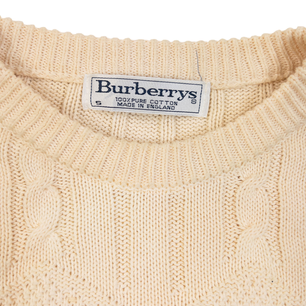 Vintage 90s Burberry Embroidered Knit Jumper Size M