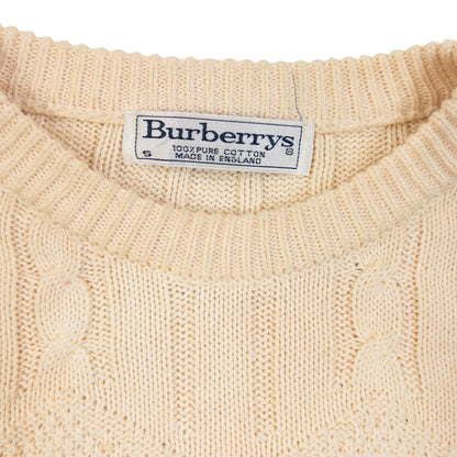 Vintage 90s Burberry Embroidered Knit Jumper Size M