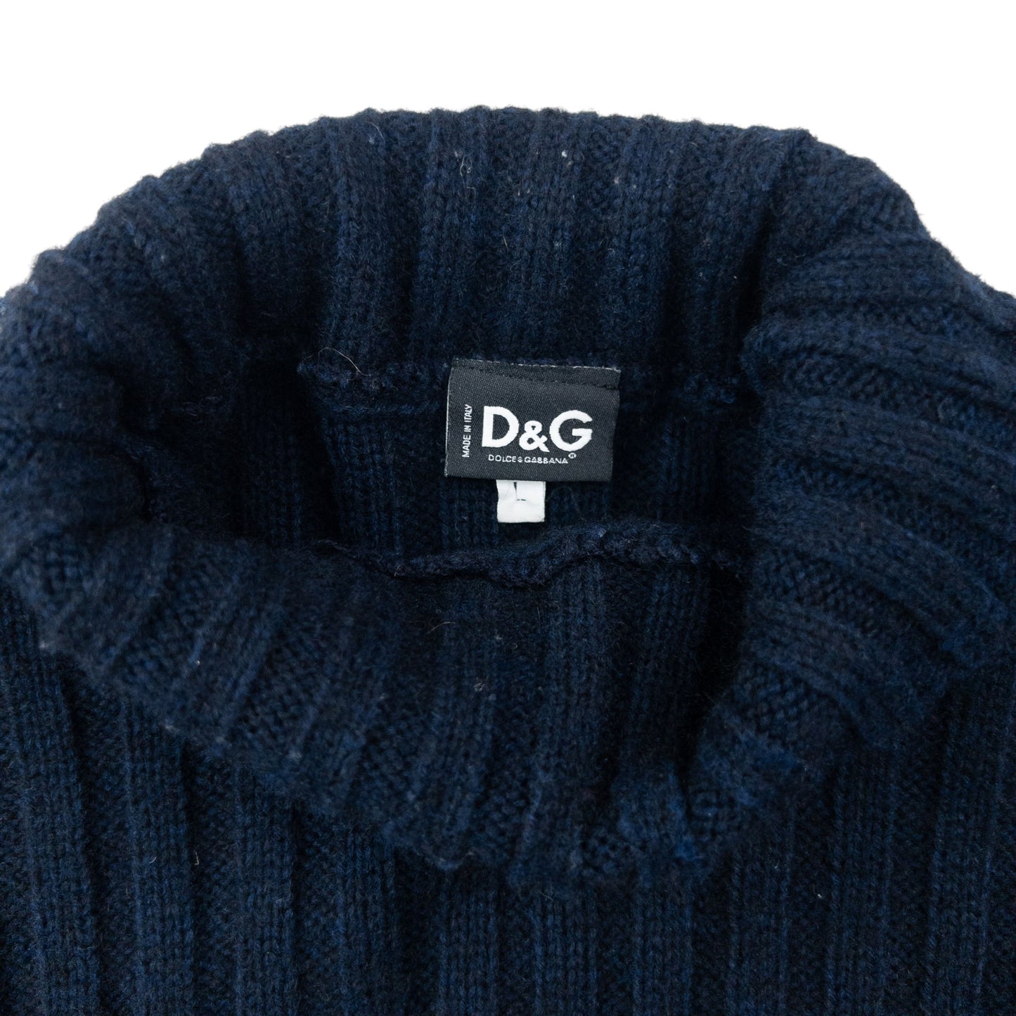 Vintage 2000s Dolce & Gabbana Ribbed Knit Turtleneck Jumper Womens Size S