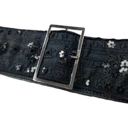 Vintage 2006 Chanel Embroidered Sequin Belt Womens Size L