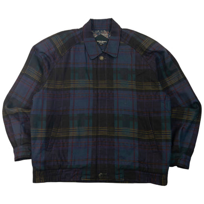 Vintage 80s YSL Yves Saint Laurent Checkered Harrington Jacket Size M