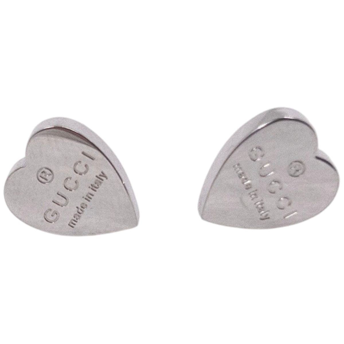 Vintage 2000s Gucci Embossed Heart Stud Earrings