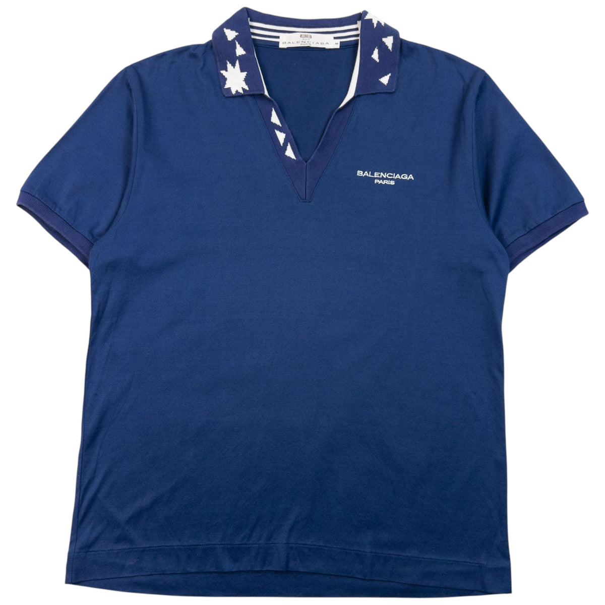 Vintage 90s Balenciaga Golf Polo Shirt SAMPLE in blue, embroidered logo detail