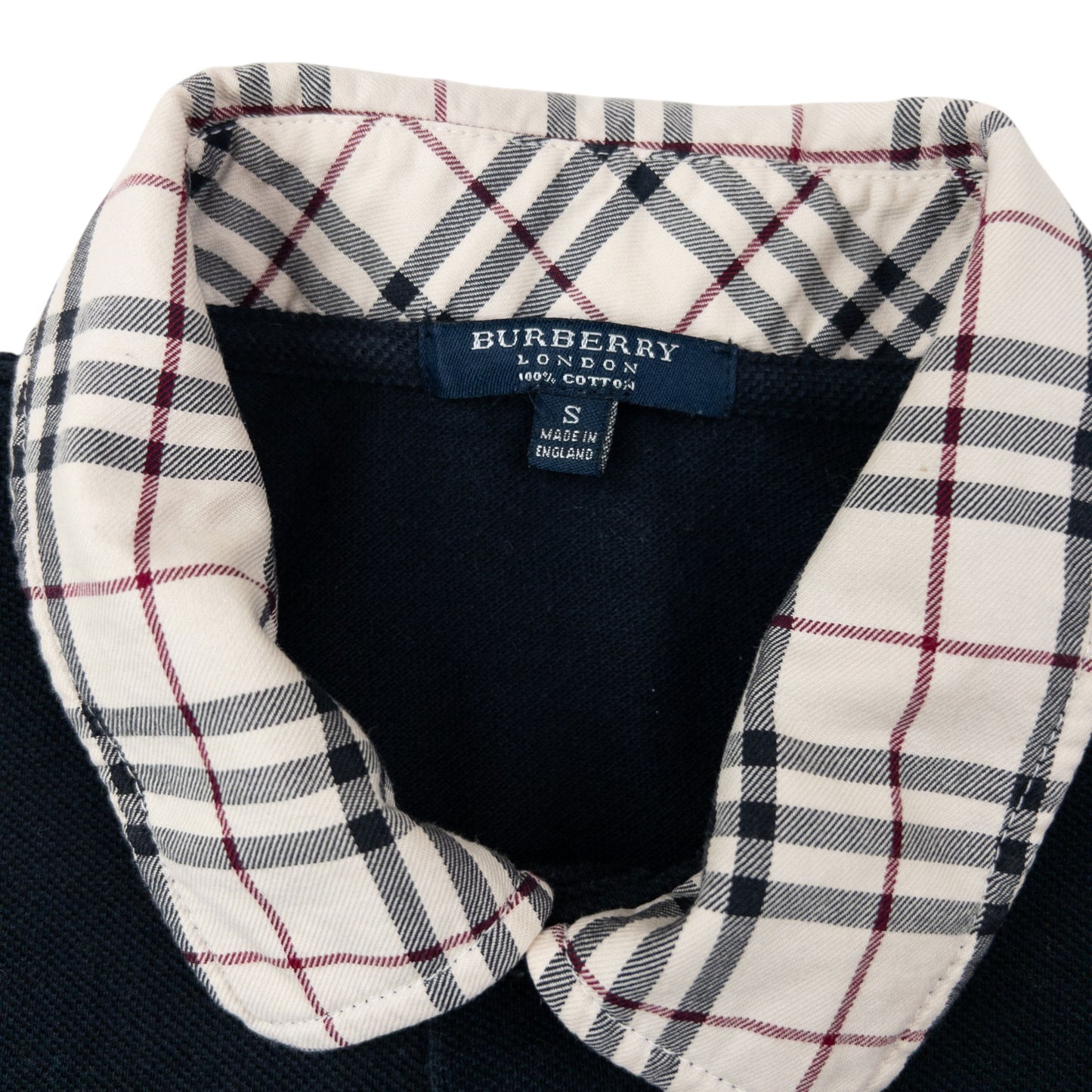 Vintage 2000s Burberry Nova Check Collar Polo Shirt Size S