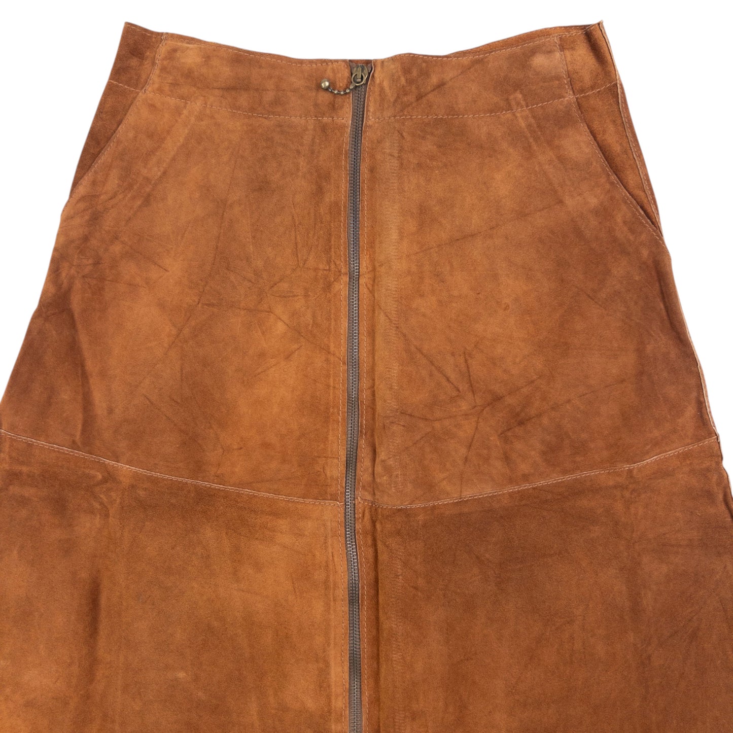 Vintage 90s CP Company Suede Full Zip Maxi Skirt Womens Size W28