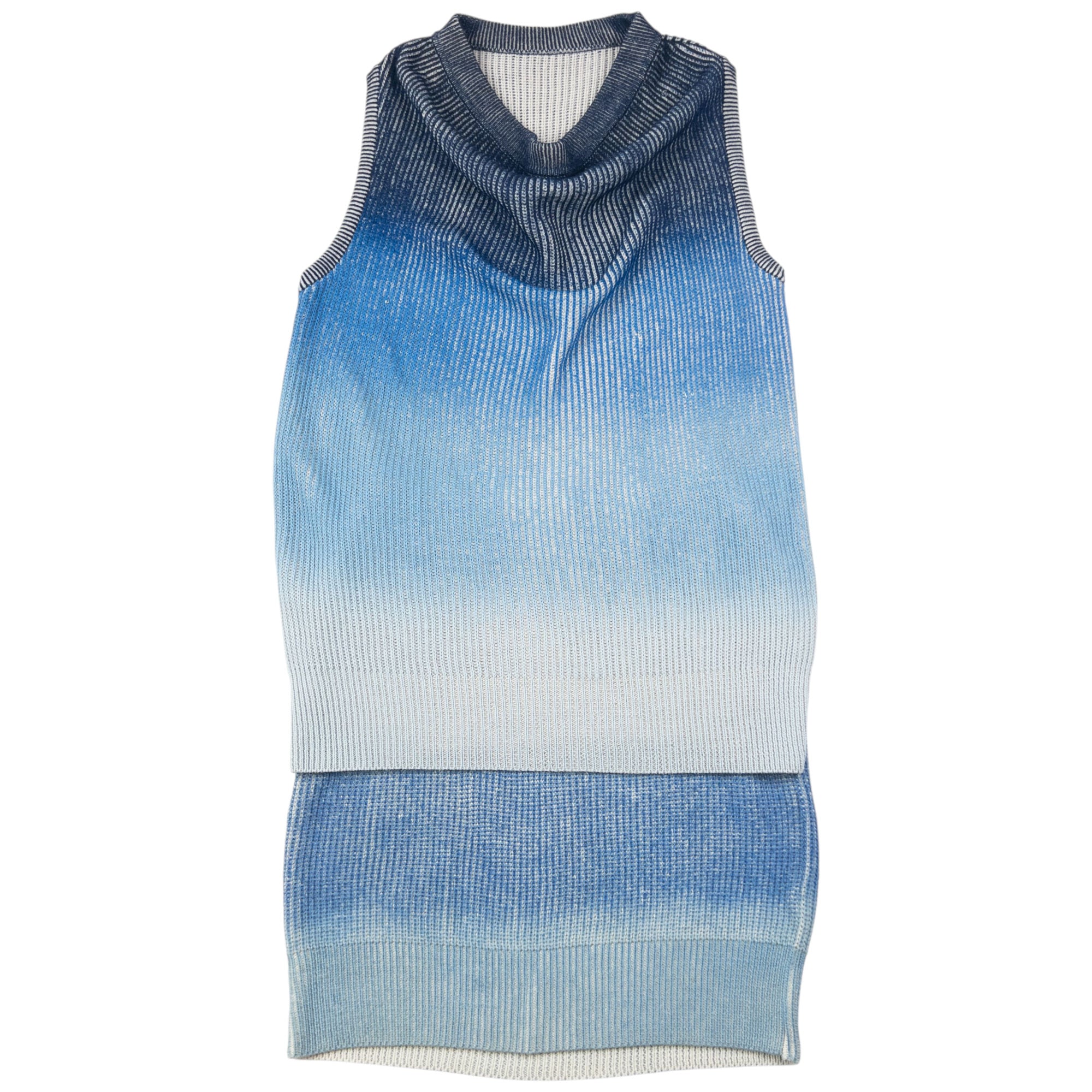 Vintage 80s Issey Miyake Gradient Knit Top & Skirt Set Womens Size M