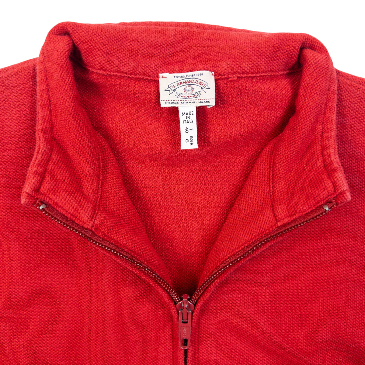 Vintage 90s Armani Jeans Zip Up Sweatshirt Womens Size S