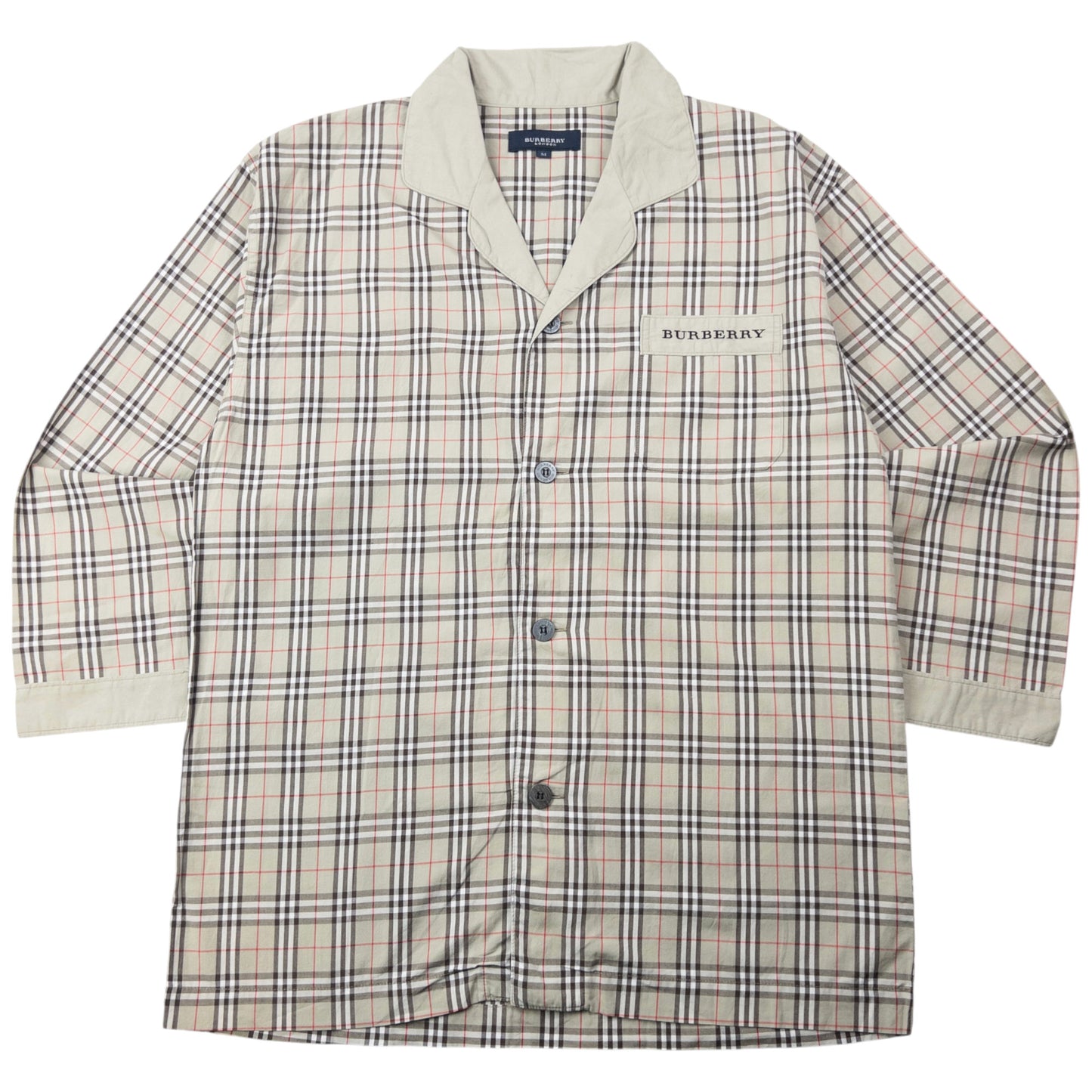Vintage 2000s Burberry Nova Check Long Sleeve Button Up Pyjama Shirt Size M