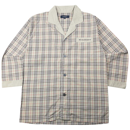 Vintage 2000s Burberry Nova Check Long Sleeve Button Up Pyjama Shirt Size M