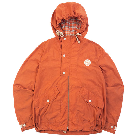 Vintage 2000s Burberry Black Label Lightweight Zip Up Jacket in orange (polyester), embroidered logo