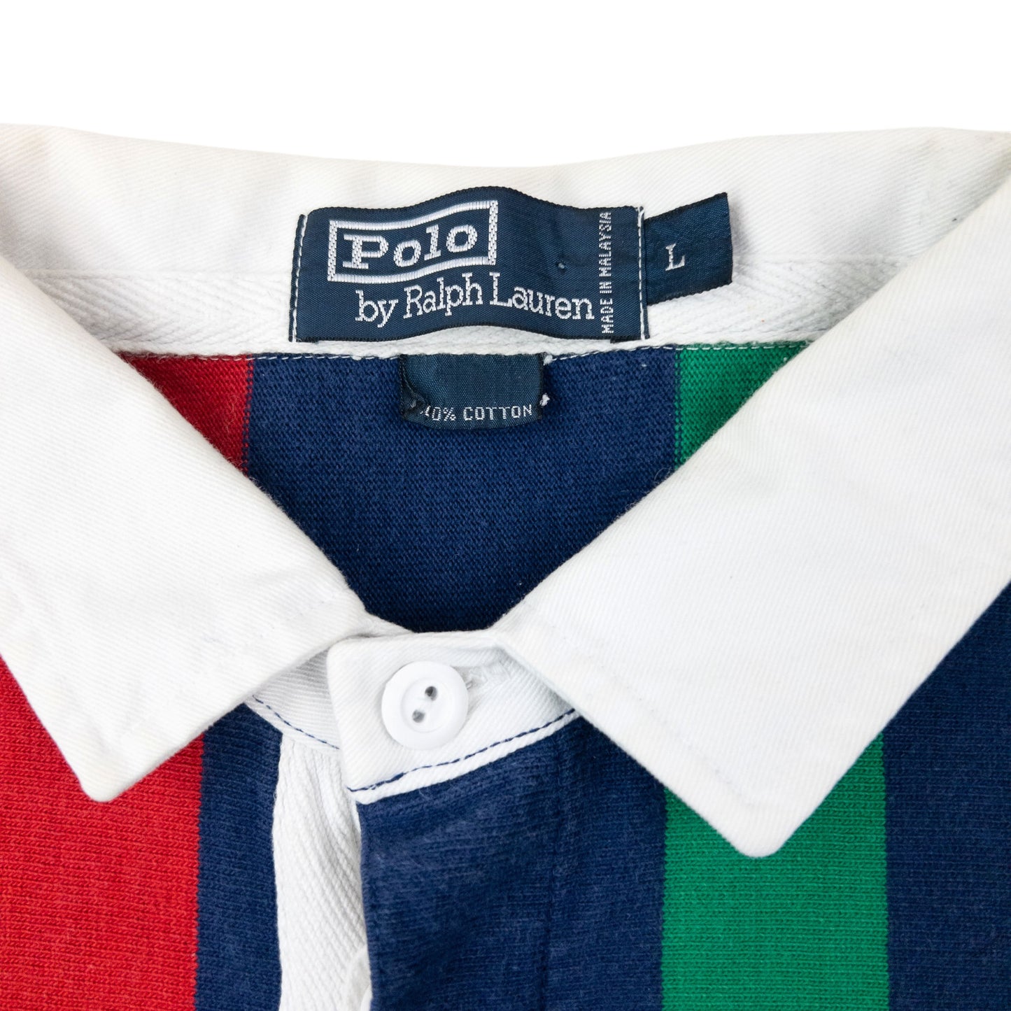 Vintage 1995 Polo Ralph Lauren Striped Long Sleeve Rugby Polo Shirt Size XL