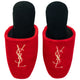 Vintage 80s YSL Yves Saint Laurent Embroidered Fleece Slippers Womens Size 6