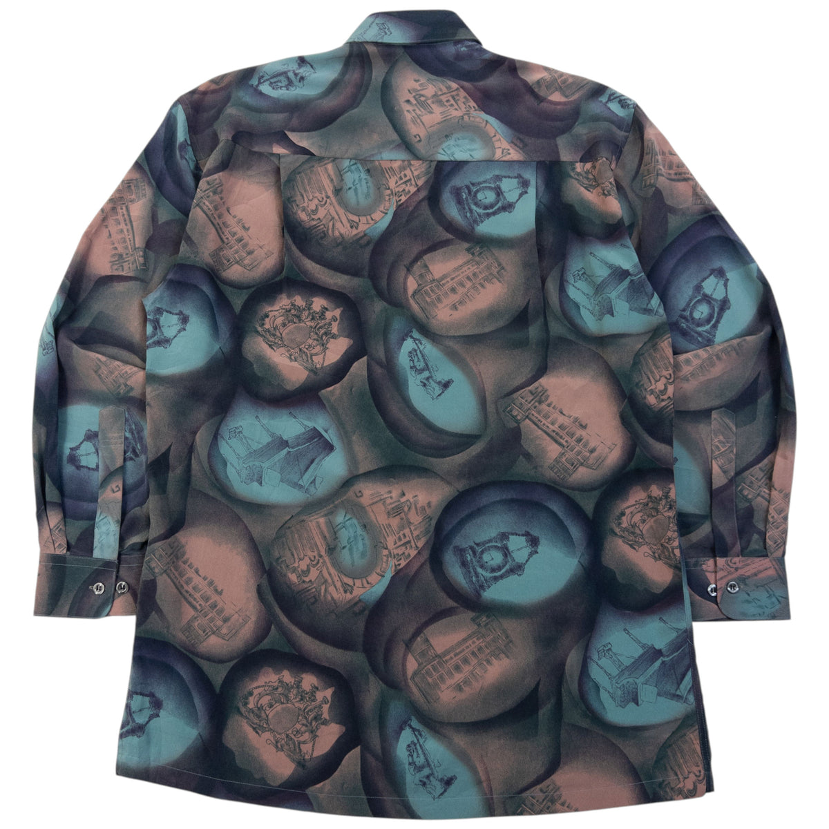 Vintage 90s Balenciaga Long Sleeve Button Up Pattern Shirt Size S