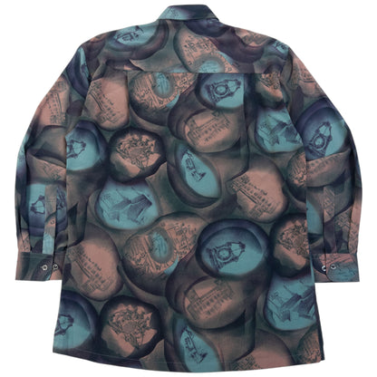 Vintage 90s Balenciaga Long Sleeve Button Up Pattern Shirt Size S
