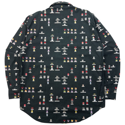 Vintage 90s Moschino Jeans Desktop Icon Long Sleeve Button Up Shirt Size M