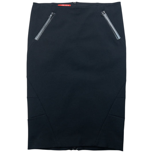 Vintage 2000s Prada Sport Zip Slit Skirt Womens Size W29