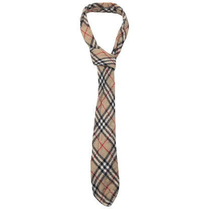 Vintage 90s Burberry Nova Check Wool Tie