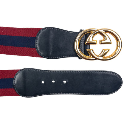 Vintage 90s Gucci Stripe Leather Belt Size W28