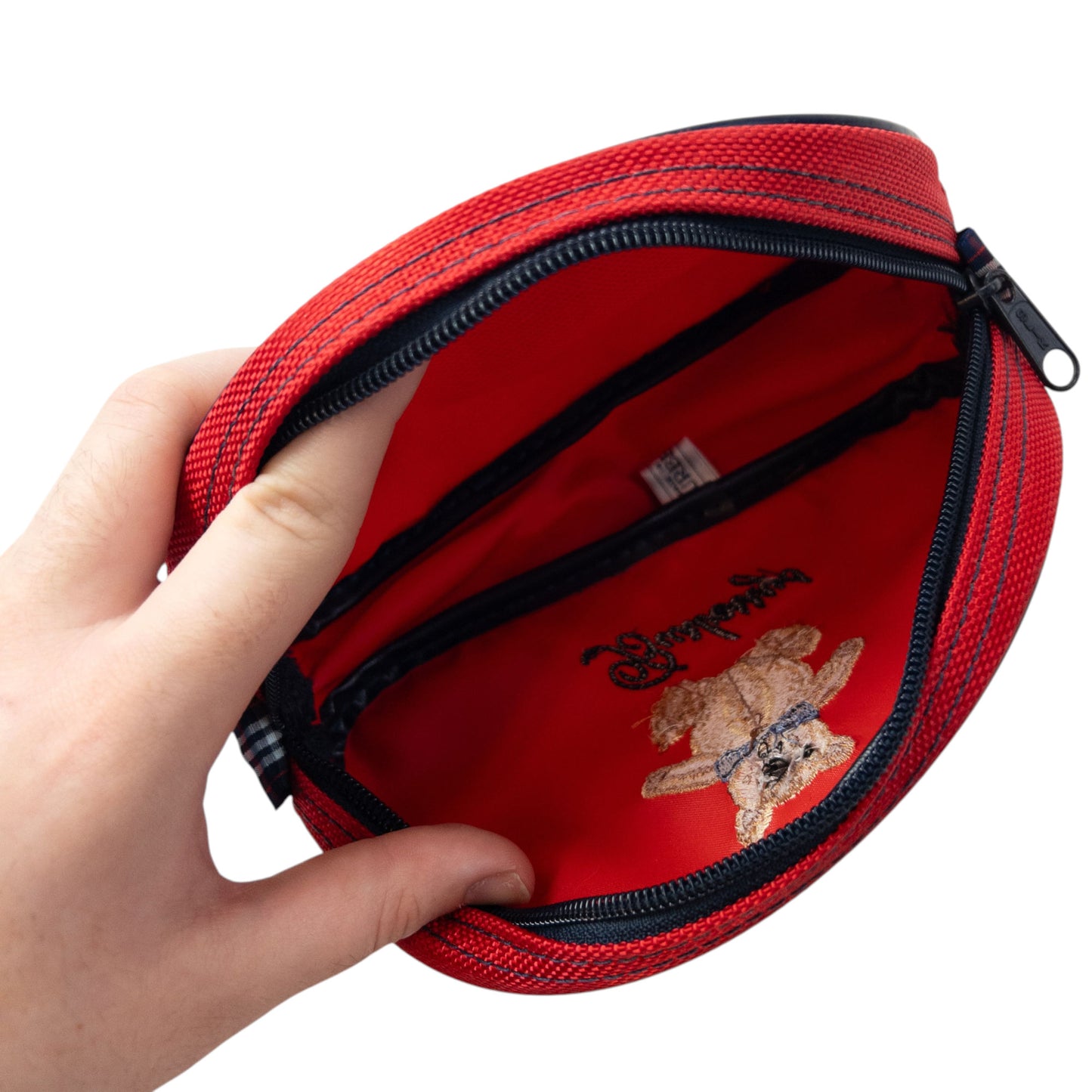 Vintage 90s Burberry Embroidered Teddy Bear Zip Pouch