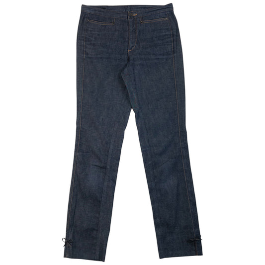 Vintage 90s Gucci By Tom Ford Bow Cuff Denim Jeans in navy