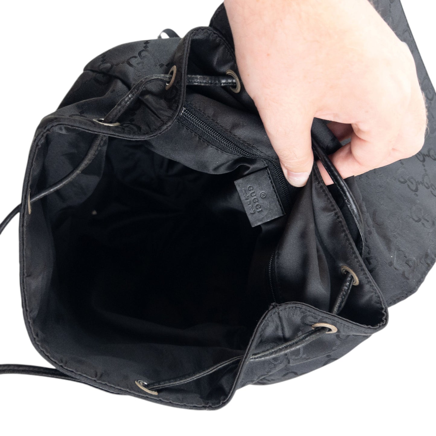 Vintage 2000s Gucci Monogram Bucket Backpack