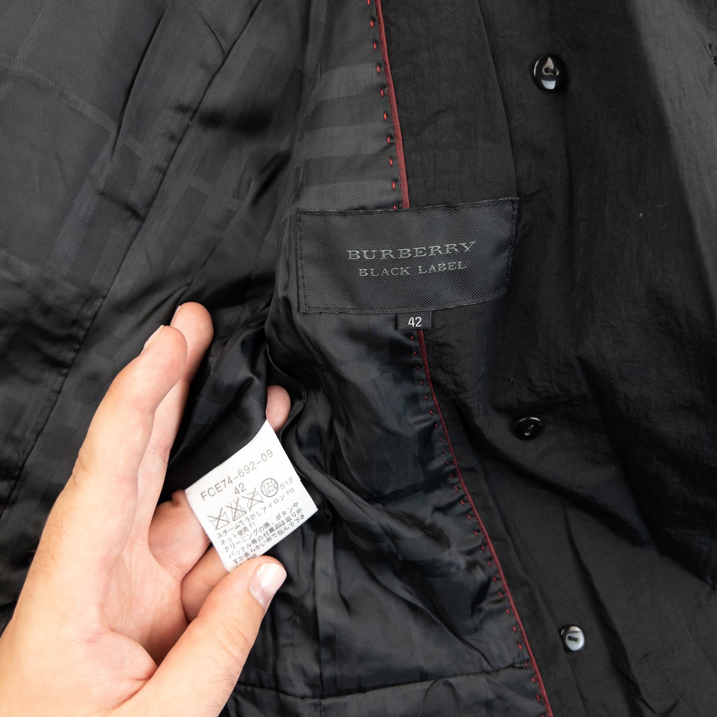 Vintage 2000s Burberry Black Label Belt Waist Trench Jacket Womens Size M