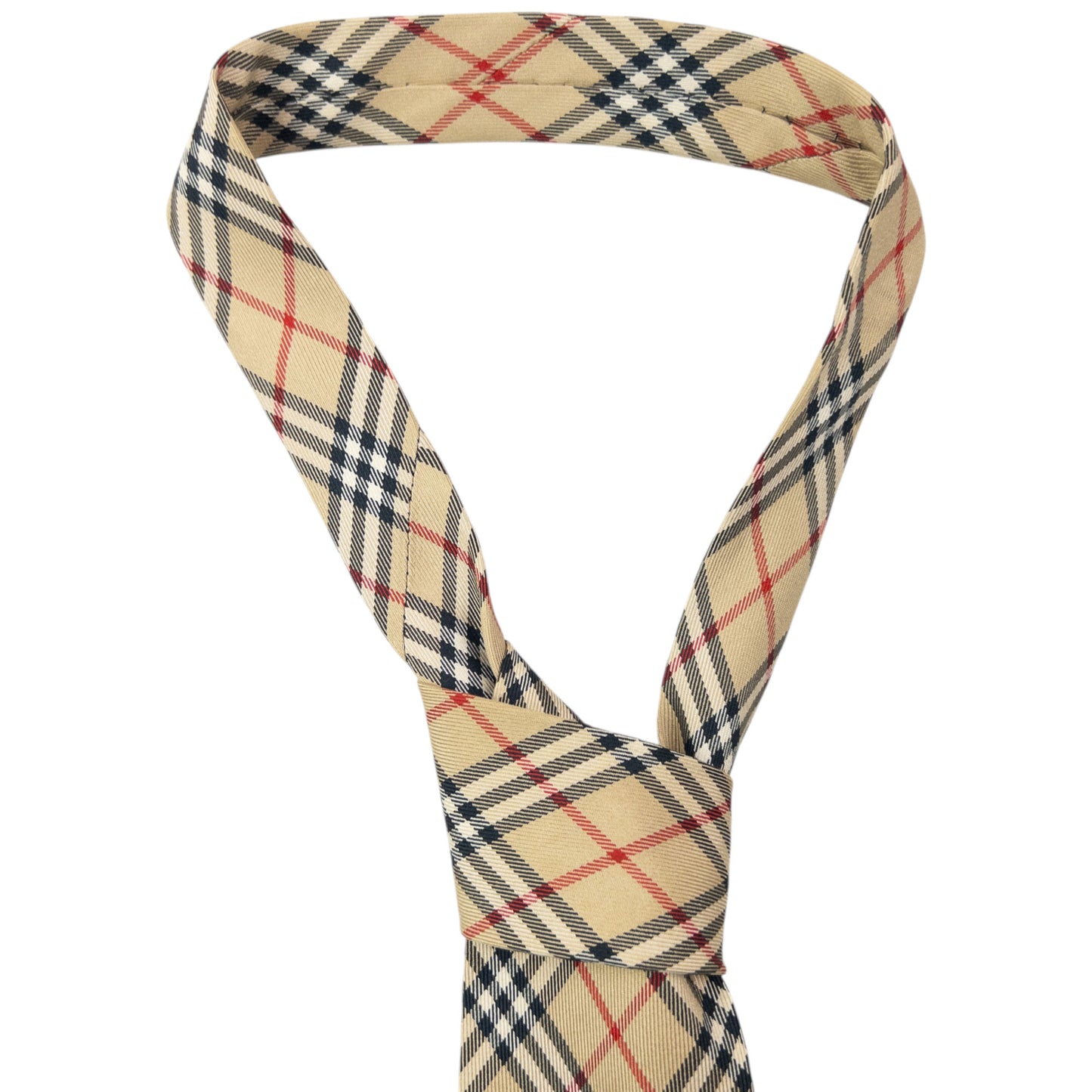 Vintage 2000s Burberry Nova Check Silk Tie